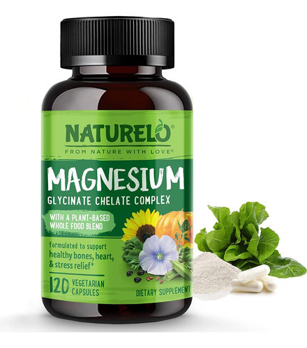 Naturelo Suplemento De Glicinato De Magnesio 120 Cápsulas Sabor Sin sabor