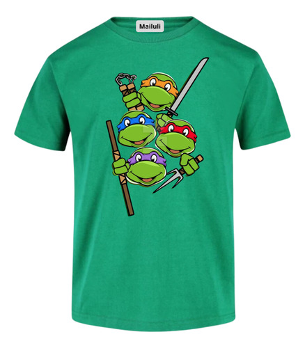 Remera Camiseta Personalizada Niños Tortugas Ninjas 09