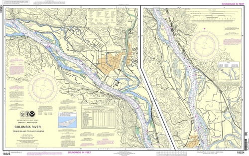 Noaa Grafico 18524: Columbia River Crims Isla Santa Helens