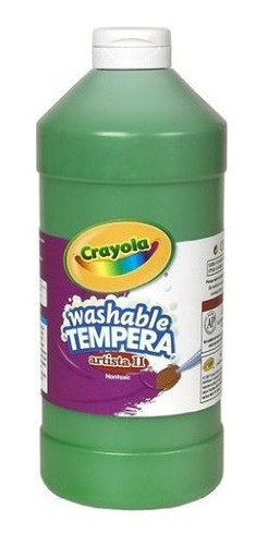 Crayola Lavable Verde Al Temple Pintura, De 32 Onzas.