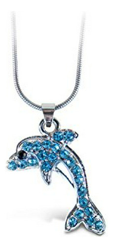 Collar Delfín Azul Brillante.