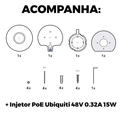 Roteador Wifi 6 U6+ Ubiquiti 3.0 Gbps Com Fonte Poe 48v 15w