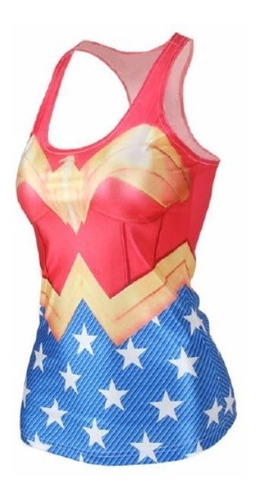 Playera Blusa Gym Wonder Woman Mujer Maravilla Lycra Heroes