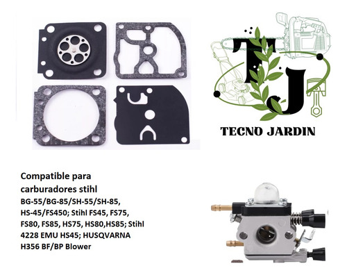 100x Kit Junta Y Diafragma Motosierra China 38/45/52cc