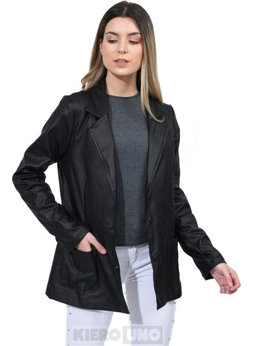 Imagen 7 de 7 de Blazer Engomado Mujer Saco Largo Dama Kierouno