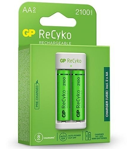 Imagen 3 de 3 de Cargador De Pilas Gp + 2 Pilas Aa 1000 +2 Pilas Aaa 650 Usb