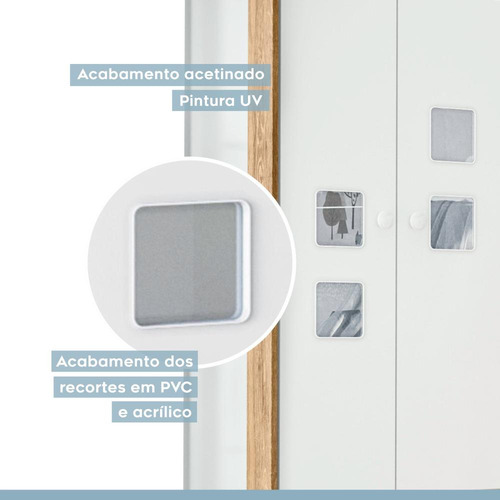 Guarda Roupa De Bebê 100% Mdf 3 Portas 2 Gavetas Life Flex