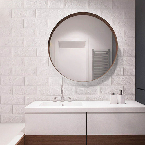 Calcomanía de pared N Diy 3D Brick Pe Foam para paneles de papel de pared, color blanco