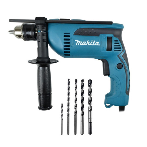 Imagen 1 de 4 de Rotomartillo Makita Hp1640+ 5 Brocas Makita Multi-materiales
