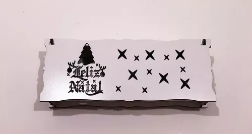 Kit 20 Caixas Para Bis Feliz Natal Mdf Branco - 22x8,5x5