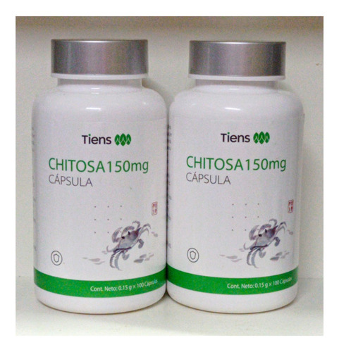 Chitosa Tiens Pack De 2 Frascos, 100 Cápsulas C/u Originales