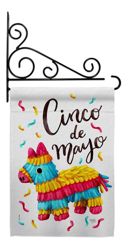 Breeze Decor Pinata Mayo Garden Flag Set Soporte De Pared Ve