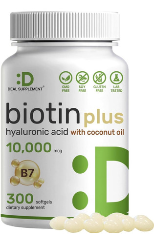 Biotin Premium 10,000mcg Crecer Regenera Caida De Cabello Us