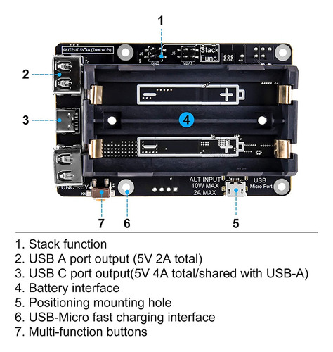 Ampliación De Batería Para Raspberry Pi 4 Ups Power Ups Hat