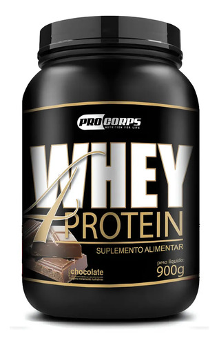Whey Protein Pro Corps Chocolate 900g Whey 4 Protein Musculação