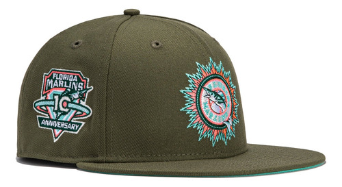 Gorra New Era Marlins Miami 59fifty Plana Olivo Menta