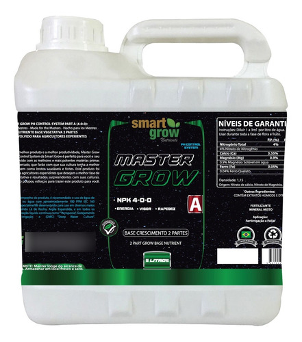 Fertilizante Smart Grow  Master Grow A 5l