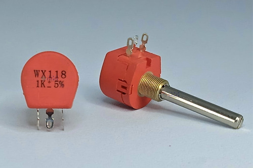 Potenciómetro 1k Ohms Eje Largo De 5cm Y Diámetro 6mm