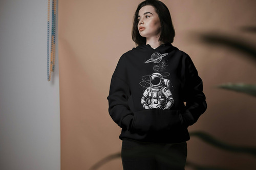 Sudadera Con Gorro Estampada Astronauta Planetas - Space