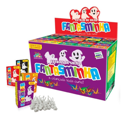 Imagem 2 de 7 de Estalinho Fantasminha Display 50 Caixinhas C/ 10 Estalinhos