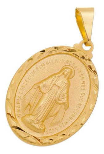 Pingente Nossa Senhora Das Graças Ouro 18k - 2,6 Cm X 1,8 Cm Cor Dourado