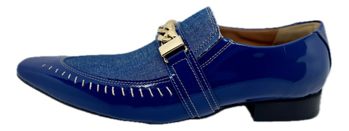 Sapato Masculino Italiano Em Couro Azul Di Paolo D806