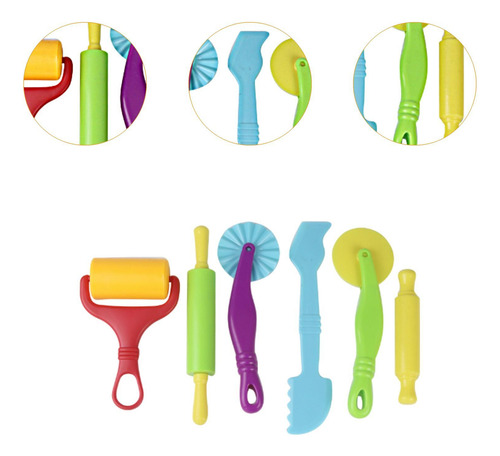 Kit De 6 Herramientas De Arcilla, Juguetes De Colores