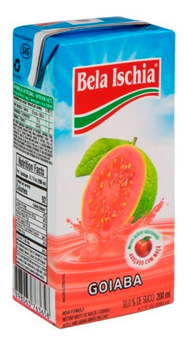 Suco de goiaba  Bela Ischia  Juice líquido sem glúten pack x 15
