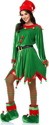 Disfraz Navideño De Elfo Verde Lindo Para Padres E Hijos 2023