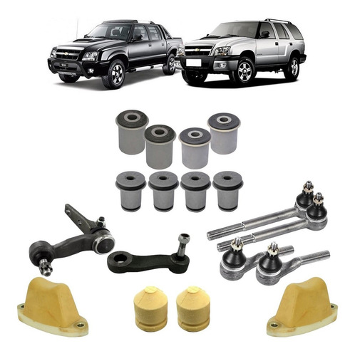 Kit Terminal S10 Blazer 95 96 Bucha Pitman Batente Suspensão