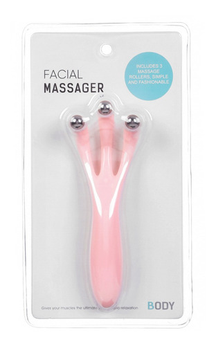 Miniso Masajeador Facial Plástico Rosa 15 Cm