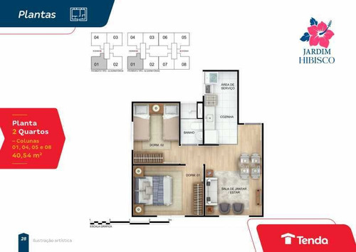 Imagem 7 de 15 de Lançamento: Residencial Jardim Hibisco - Excelente Apartamento De 1 Ou Dois Quartos Em Paciência. - Siap20118