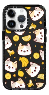 Case iPhone 15 Pro Cute Kitten With Lemon Negro