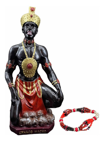 Orisha Shango Macho Santeria Figura Resina 30 Cm + Pulsera 