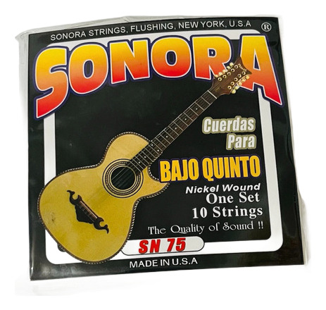 Cuerdas Sonora Para Bajoquinto Sn75 Sin Aro Made In Usa