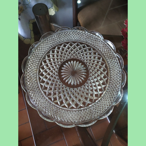 Imagen 3 de 6 de Plato Pasapalera Pasapalos Grande De Cristal Bellísimo Único