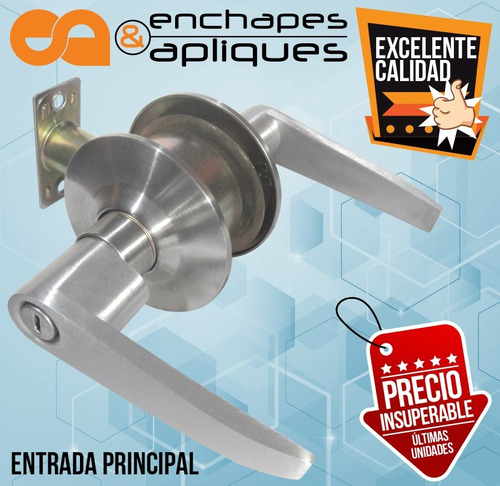 Imagen 2 de 3 de Chapa Manija Cadiz Inox - Entrada Ppal