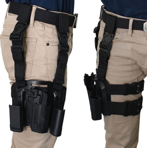 Imagen 9 de 9 de Piernera Serpa Holster Glock 17/19 Tipo Blackhawk Pistolera