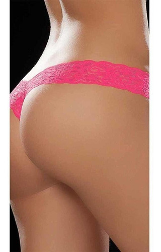 Tanga Rosada Encaje V-string Mujeres Sexy Lencería Seductora