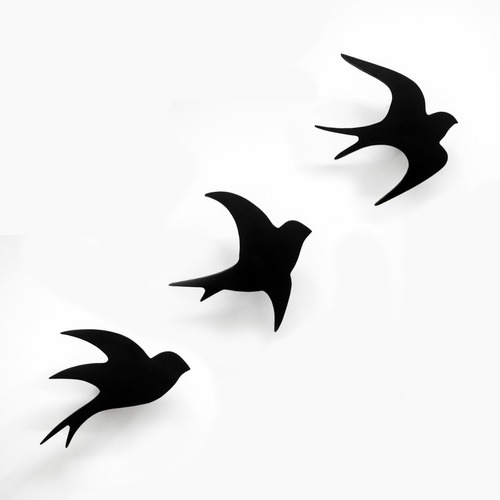 Ganchos De Parede - Trio Pássaros Andorinhas