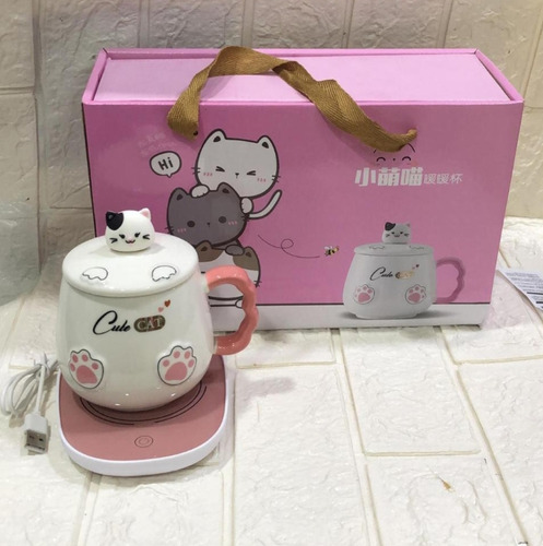 Taza Calentador Eléctrico Gato Mejor Regalo Sorpresa 