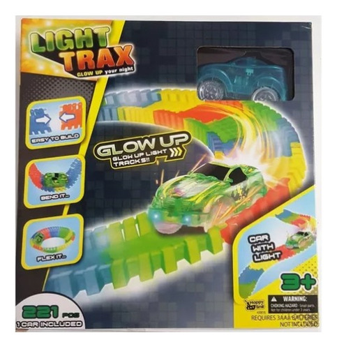 Pista Light Trax Brilla En La Oscuridad 221 Piezas