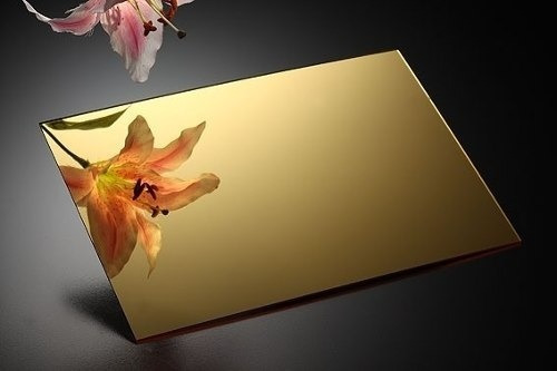 Imagem 1 de 1 de Placa Acrílico Espelhado 100x50cm 2mm 2pç Dourada