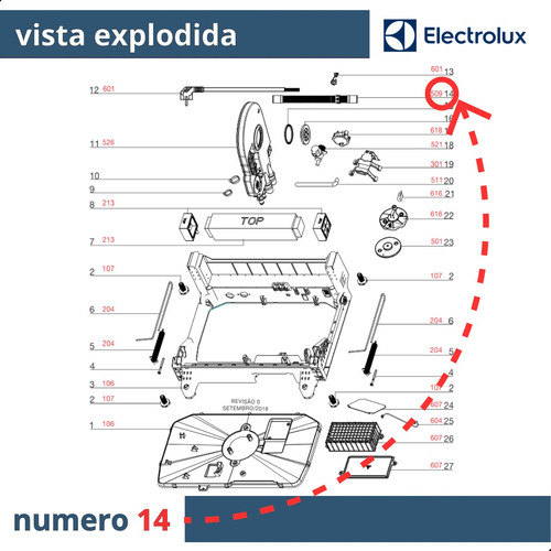 Mangueira Interna De Drenagem Lava Louça Brastemp Electrolux