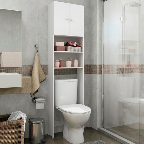 Imagen 4 de 5 de Mueble Para Baño Sobre Inodoro Multiuso Aéreo Con Estantes