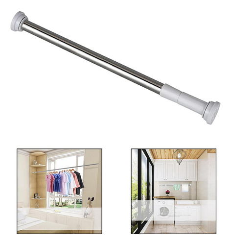 Barra De Cortina Con Tirante Ajustable Para 50-80 Cm