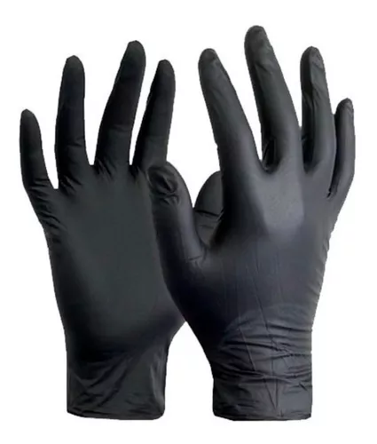 100 GUANTES DESECHABLES DE NITRILO-NEGRO M