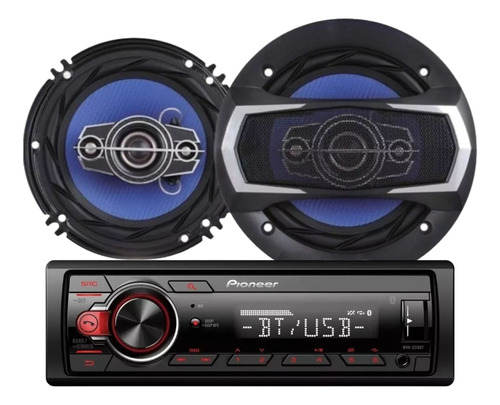 Combo Estereo Pioneer Mvh-s215bt + Parlantes 6.5  B52