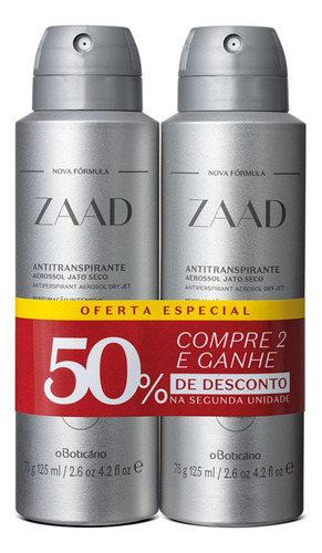 Kit Desodorante Antitranspirante Zaad (2 Unidades)