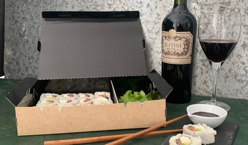 100 Cajas Sushi Rectas Grandes (27x18x5,5cm) Delivery
